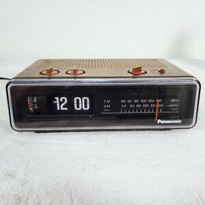 Vintage Panasonic RC-6035 Flip Clock Radio AM/FM Retro 70s MCM Wood Grain TESTED